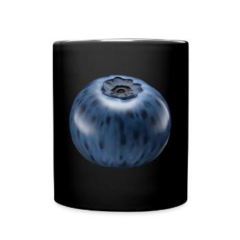 Blaubeer-Fruchtgeschenk - Tasse einfarbig - Schwarz - Vorne
