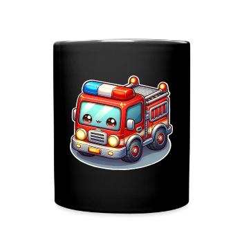 Pompiers avec visage d’enfants - Mug uni - noir - Devant