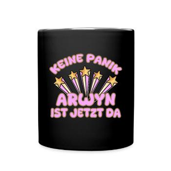 Arwyn als Frauenname - Tasse einfarbig - Schwarz - Vorne