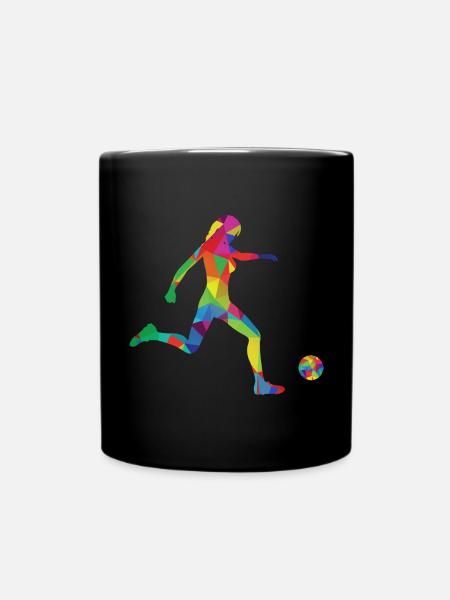 Fußball Mädchen Fussball Trikot - Tasse einfarbig - Schwarz