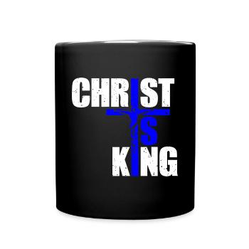 Le Christ est roi Foi chrétienne Religieux - Mug uni - noir - Devant
