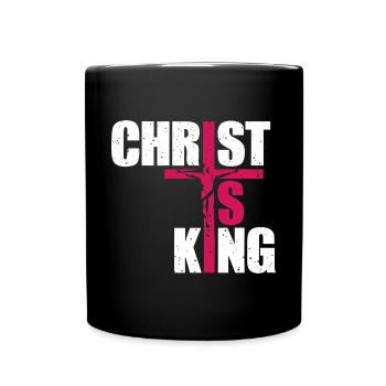 Le Christ est roi Foi chrétienne Religieux - Mug uni - noir - Devant