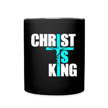 Le Christ est roi Foi chrétienne Religieux - Mug uni - noir - Devant