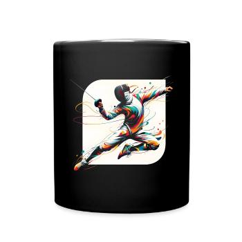 Escrimeur abstrait Escrime - Mug uni - noir - Devant