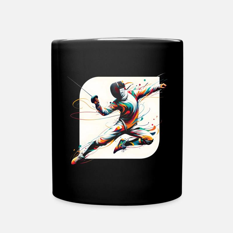 Escrimeur abstrait Escrime - Mug uni - noir
