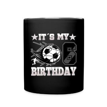 6th birthday Boy Soccer 6 Years Old Gifts - Full Colour Mug - black - Front