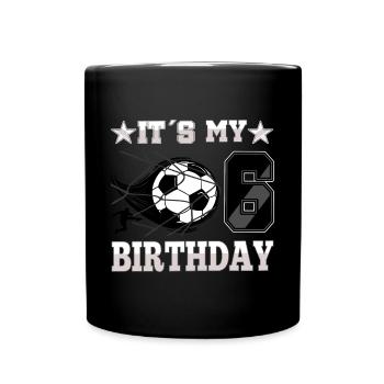6th birthday Boy Soccer 6 Years Old Gifts - Full Colour Mug - black - Front