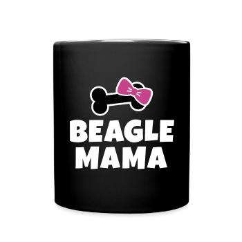 Beagle Mama Schleife - Tasse einfarbig - Schwarz - Vorne