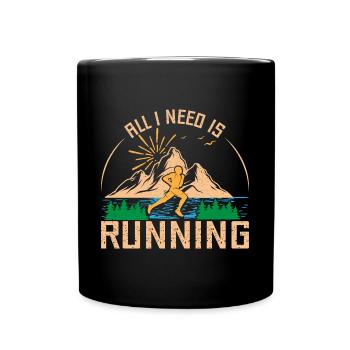 Courir Tout ce dont j’ai besoin, c’est de courir Marathon Runner Gift - Mug uni - noir - Devant