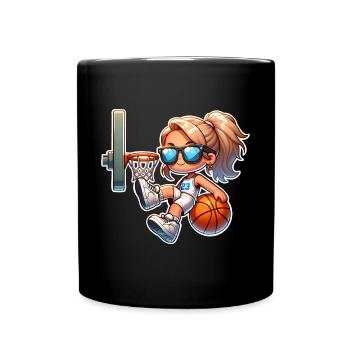 Basketball Girl Woman - Full Colour Mug - black - Front
