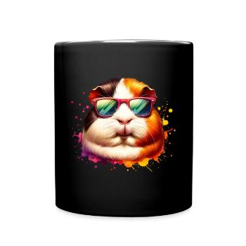 Meerschweinchen - Tasse einfarbig - Schwarz - Vorne