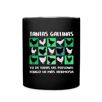 I have the most beautiful chickens colorful graphic of - Full Colour Mug - black - Front