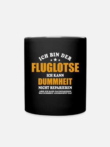 Fluglotse - ich kann Dummheit nicht reparieren - Tasse einfarbig - Schwarz