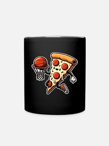 Pizza Basketball - Tasse einfarbig - Schwarz