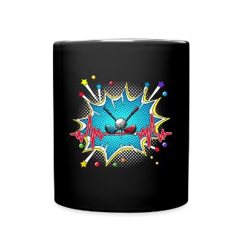 Skateboard Pop Art Comic Retro Herzschlag - Tasse einfarbig - Schwarz - Vorne