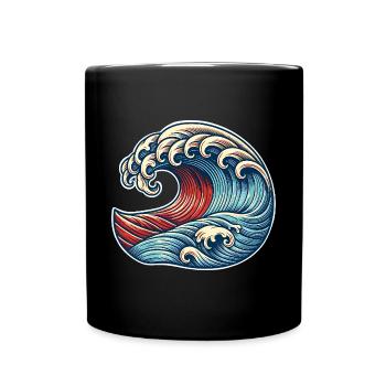 Welle - Tasse einfarbig - Schwarz - Vorne