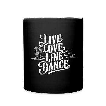 Line Dancing Country Dance - Line Dance Tanzen - Full Colour Mug - black - Front