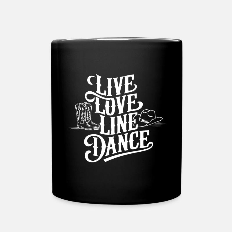 Line Dancing Country Dance - Line Dance Tanzen - Tasse einfarbig - Schwarz