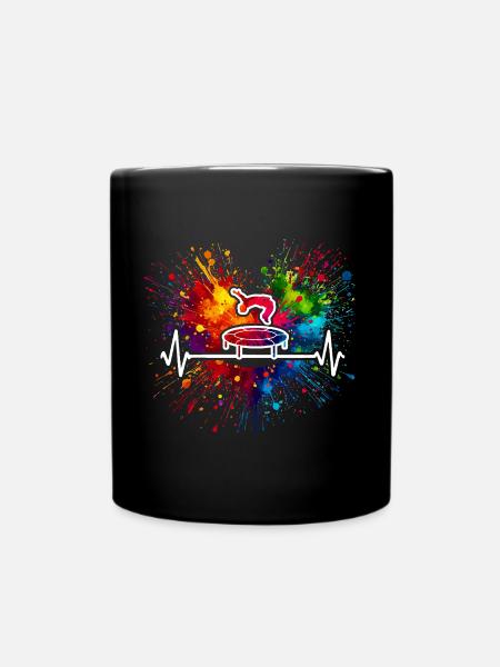 Trampolin Herzschlag - Tasse einfarbig - Schwarz