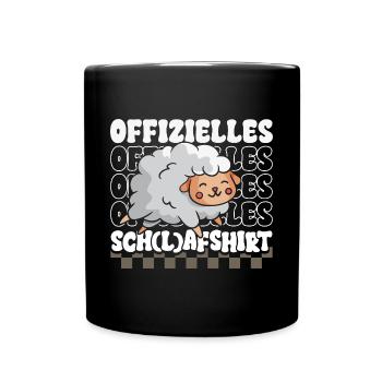 Offizielles Schlafshirt Schaf - Tasse einfarbig - Schwarz - Vorne