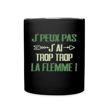 Flemme Design Humour Décontracté & Paresse Assumée - Mug uni - noir - Devant