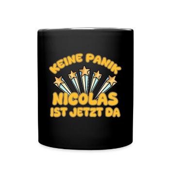 Geschenk für Nicolas - Tasse einfarbig - Schwarz - Vorne