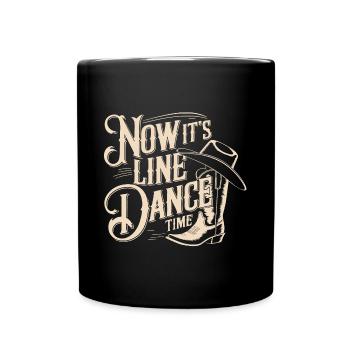 It's line dance time - line dancing my passion - Full Colour Mug - black - Front