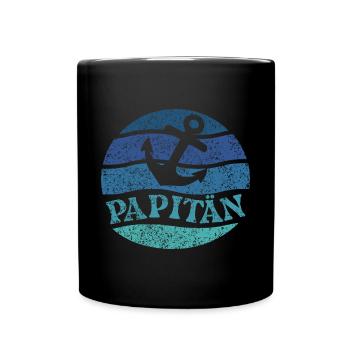 Dad Pun Captain Father's Day Papitän - Full Colour Mug - black - Front