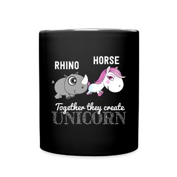 Idée de cadeau d'amour de rhin cheval mignon - Mug uni - noir - Devant
