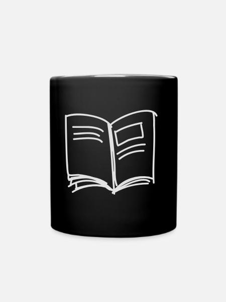 Aufgeschlagene Zeitung - Tasse einfarbig - Schwarz