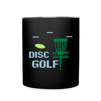 Disc Golf Discgolf Frisbee Geschenk Gift - Tasse einfarbig - Schwarz - Vorne