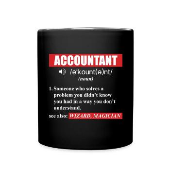 Funny Accountant Definition - See Also Wizard - Tasse einfarbig - Schwarz - Vorne