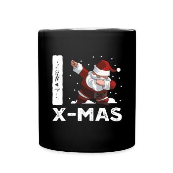Ich liebe Weihnachten Dabbing Weihnachtsmann - Tasse einfarbig - Schwarz - Vorne