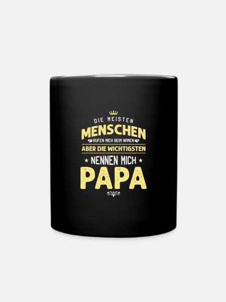 papa spruch - Tasse einfarbig - Schwarz