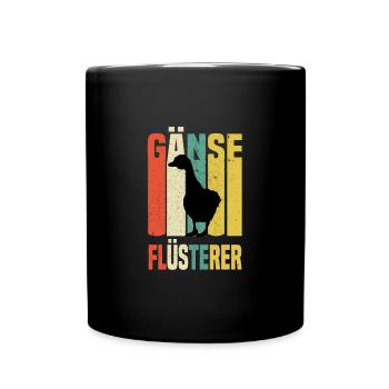Geschenke für Bauern Gänse Flüsterer Retro - Tasse einfarbig - Schwarz - Vorne