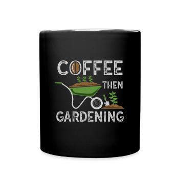 Coffee flowers herbs garden plants gardening - Full Colour Mug - black - Front