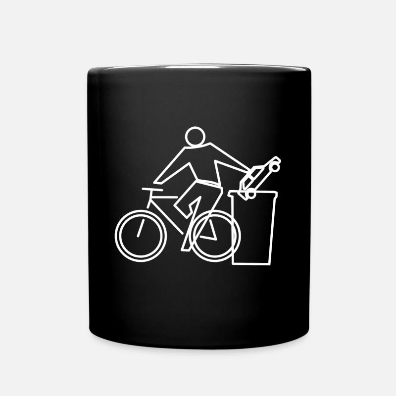 Fahrrad statt Auto für das Klima - Tasse einfarbig - Schwarz