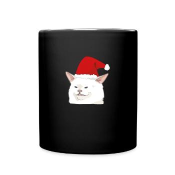 Smudge the Cat Woman Yelling at a Cat Christmas 02 - Mug uni - noir - Devant