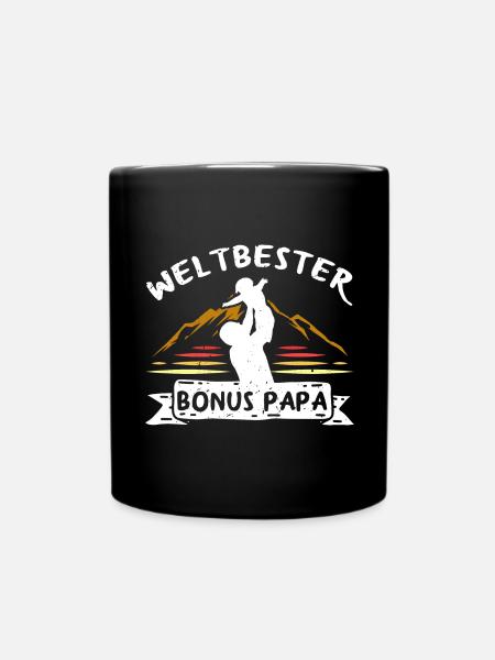 Weltbester Bonus Papa - Tasse einfarbig - Schwarz