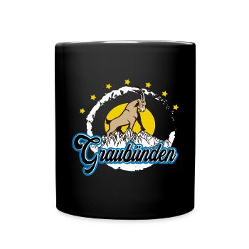 Graubünden Steinbock Summit - Tasse einfarbig - Schwarz - Vorne