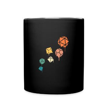 Tropfende Farbe Polyeder-Würfel-Set Tabletop-Rollenspiel - Tasse einfarbig - Schwarz - Vorne