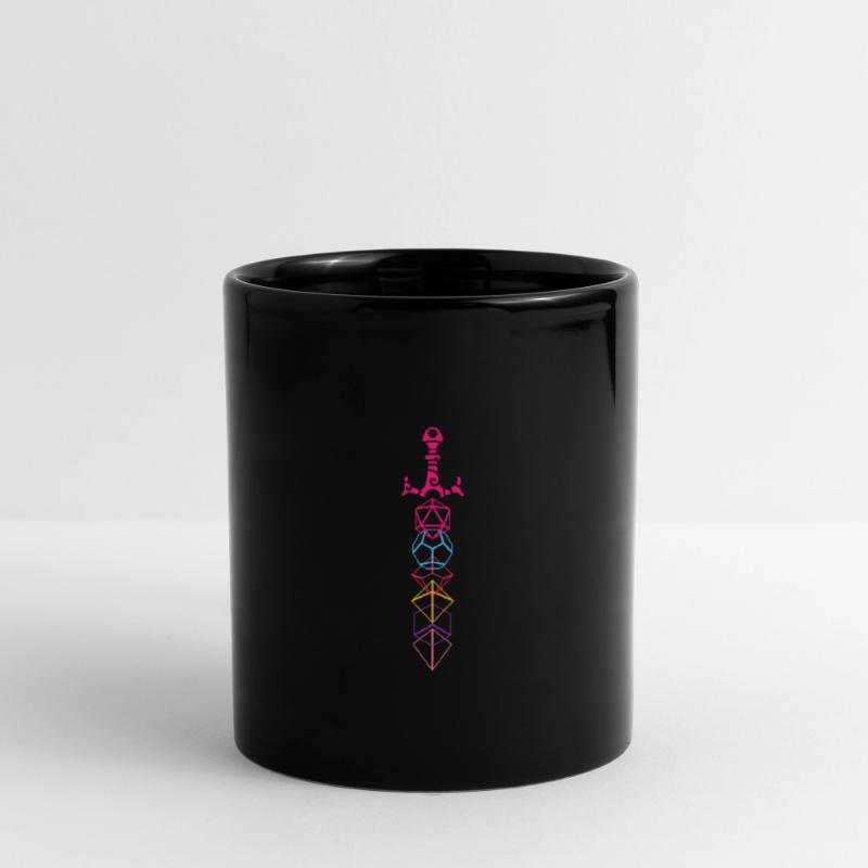 Synthwave Polyhedral D20 Dice Tabletop RPG Full Colour Mug