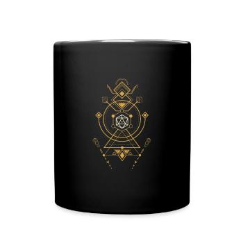 Esoteric Polyhedral D20 Dice of the Wizard - Full Colour Mug - black - Front