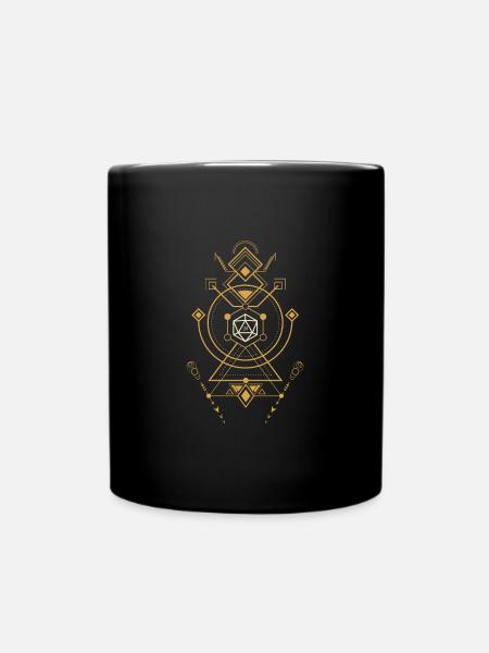 Dés polyédriques ésotériques D20 du sorcier - Mug uni - noir