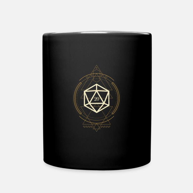 Esoterische polyedrische D20 Würfel des Klerikers - Tasse einfarbig - Schwarz
