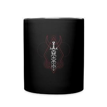 Fighter Polyhedral Dice Sword Geometric RPG - Mug uni - noir - Devant