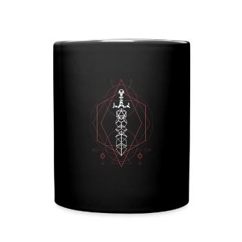 Barbarian Polyhedral Dice Sword Geometric RPG - Full Colour Mug - black - Front