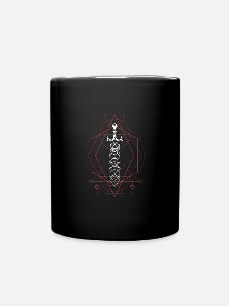 Barbarian Polyhedral Dice Sword Geometric RPG - Mug uni - noir