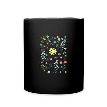 Druids Polyhedral Dice Set Floral - Full Colour Mug - black - Front
