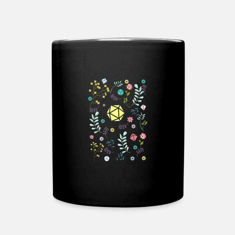 Druiden Polyedrische Würfel Set Blumen - Tasse einfarbig - Schwarz